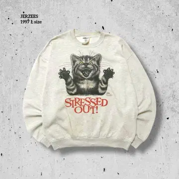 90s Bob Harrison 고양이 프린트 맨투맨 L