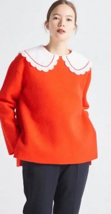 yori 압축 니트 풀오버 레드