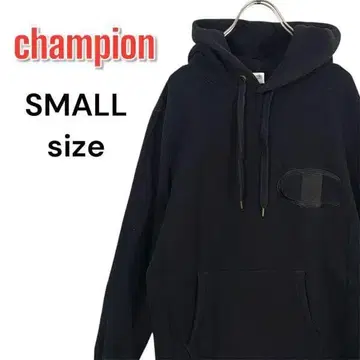 챔피온 빅 로고 자수 후드티 리버스 위브 S 블랙 파랑 택 복각