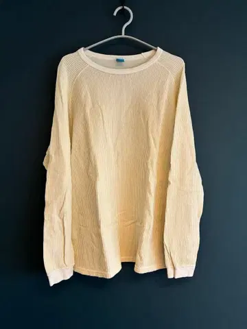 굿온 화이트 리브 긴팔 티셔츠 L