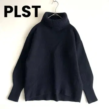 플라스테 울 캐시미어 블렌드 터틀넥 니트 하이넥 네이비 M