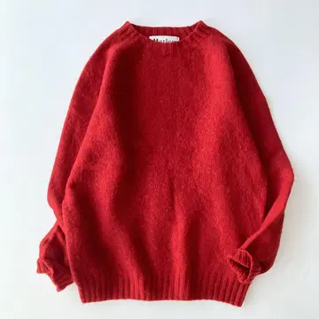 할리 오브 스코틀랜드 울 100% 크루넥 니트 빨간색 38