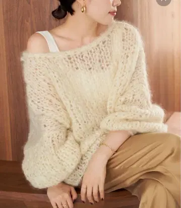 plage 플라주*HAND KNIT 점보타무 풀오버