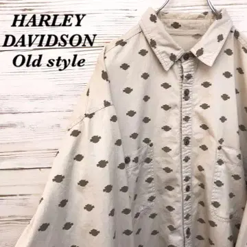 [ 초레어 ] 할리데이비슨 긴팔 셔츠 L 베이지 올 패턴