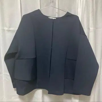 미사용 펠리시모 IEDIT 노카라 자켓 네이비