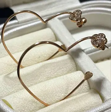 사만사 실바 큐빅 하트 후프 귀걸이