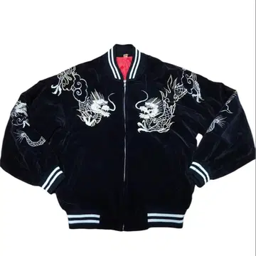 벨벳 용 자수 벨로아 스카잔 자켓 y2k 아메카지 일본제