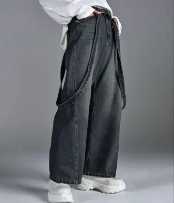 adrer 빈티지 메이크 커브 레그 3D 서스펜더 (탈부착 가능) 데님