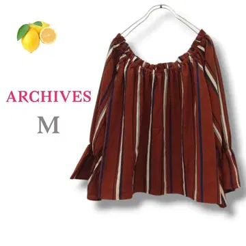 6 [아카이브] 스트라이프 홍차 풀오버 스트라이프 [M] 플레어 상의