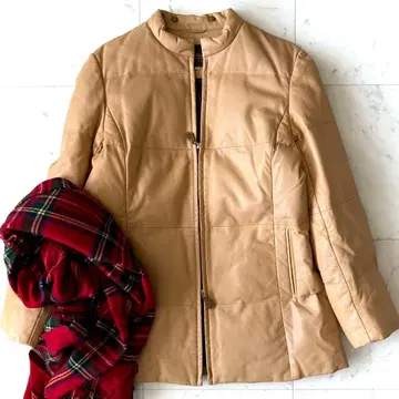 새상품급 폴 스튜어트 가죽 다운 자켓 천연 가죽 카멜