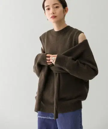 KBF 니트 멀티WAY 레이어드 SET 니트 차콜 그레이