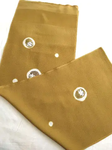 단고 크레이프 원단 오비 장식 천 - 달마 겨자색