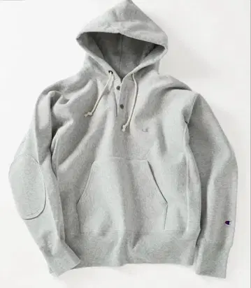 CHAMPION*relume 엘보우 패치 헨리넥 후드티
