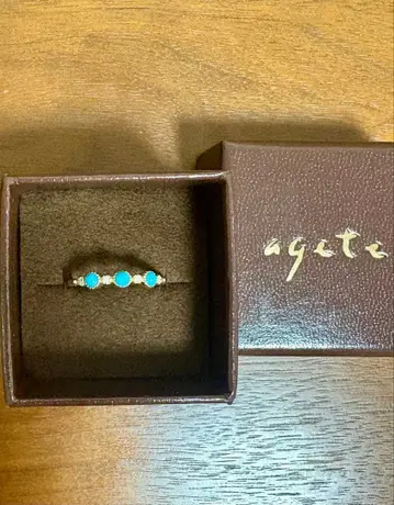 agete K10 터콰이즈 다이아 반지 11호