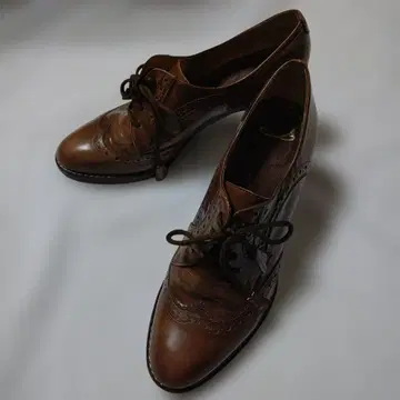 ALKA 아르카 레이스업 가죽 로퍼 힐 37 미사용