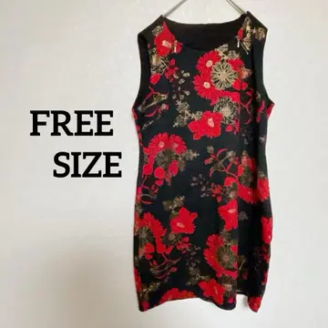 특가 즉시 구매 OK 플라워 프린트 슬리브리스 원피스 프리 사이즈