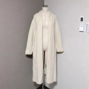 앤 바이 핑키앤다이안 브러쉬 니트 롱 가디건