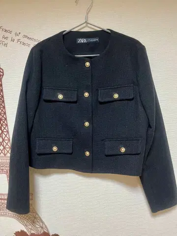 ZARA 노카라 자켓 L 사이즈 블랙