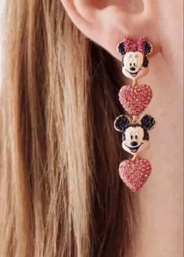 DISNEY x BAUBLEBAR 미키 미니 하트 드롭 귀걸이