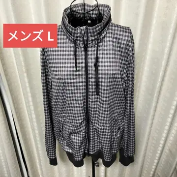 체크 무늬 후드티 (수납 후드 부착) 사이즈 L