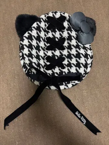 키티 헬로키티 베레모 USJ 유니버셜 하운드투스 체크 패턴