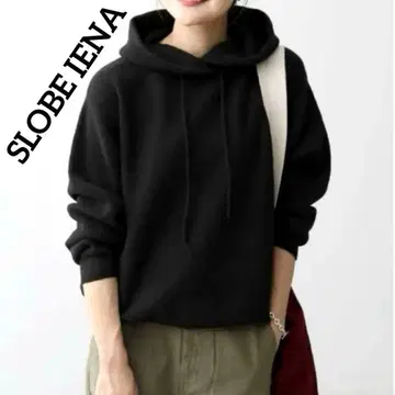 새상품급/슬로브 이에나 에어리 니트 후디 손세탁 가능 블랙
