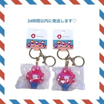 산리오 미야쿠미야쿠  입체 마스코트 키링 클리어 마이멜로디 2점