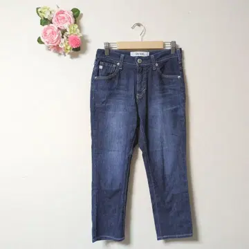 컨디션 최상 썸씽 다크 블루 슬림핏 데님 일본제 [ XS ]