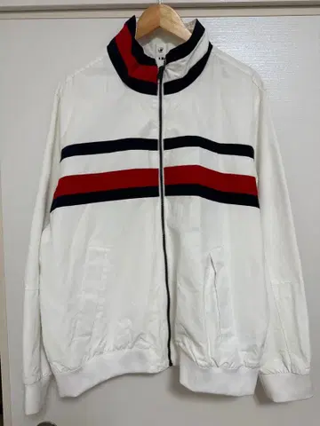 TOMMY HILFIGER 화이트 스트라이프 나일론 자켓