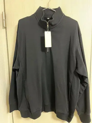 UNIQLO 블랙 하프 지퍼 맨투맨 XL