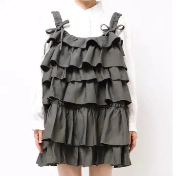 merry jenny 휘핑 크림 미니 원피스 차콜 그레이