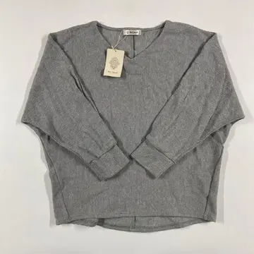 V넥 래글런 티셔츠 그레이 프리 사이즈