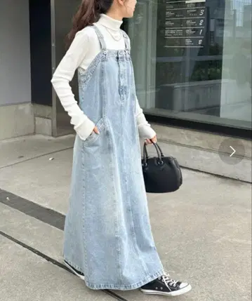 Discoat US 코튼 데님 점프 스커트