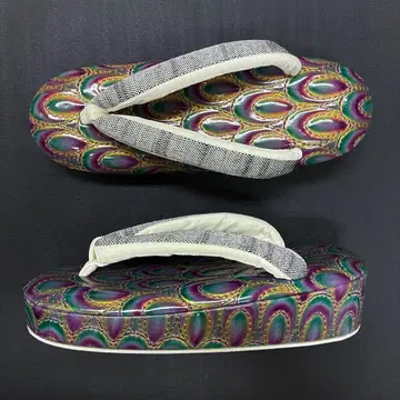 특가 고급 조리 저반발 피콕 x 블랙과 레인보우 컬러의 반짝이는 하나오