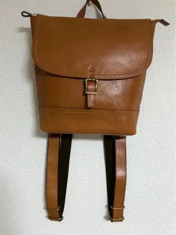 새상품 천연 가죽 백팩 브라운 가죽 플랩 백팩