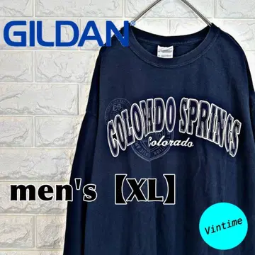 V888 [ GILDAN ] 프린트 롱 슬리브 [ 남성용 XL ] 네이비