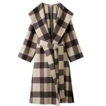 SNIDEL 후드 체크 코트