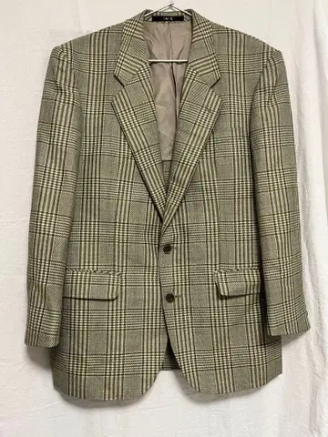 DAKS 체크 무늬 블레이저 베이지 계열