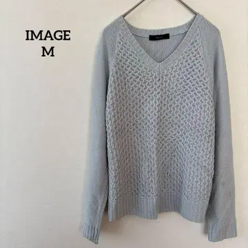 이마쥬 V넥 니트 긴팔 그레이 M