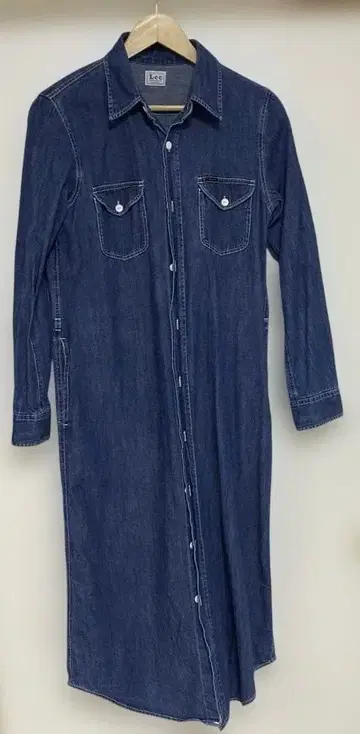 Lee 데님 롱 원피스 긴팔