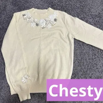 체스티 플라워 모티브 니트