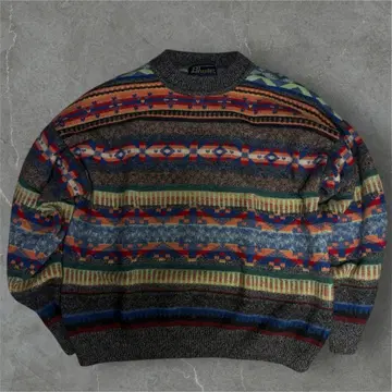 [ 빈티지 ] 노브랜드 울 니트 기하학 패턴