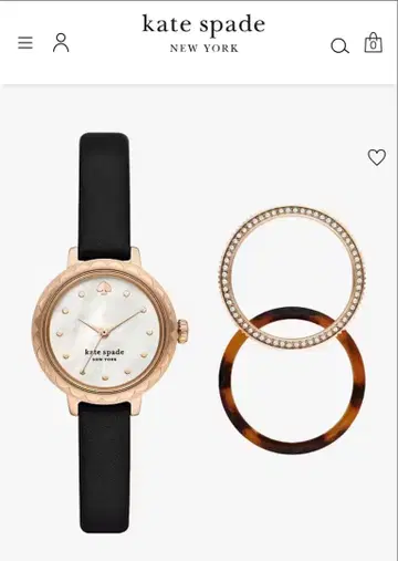 케이트 스페이드 모닝사이드 블랙 가죽 워치 세트