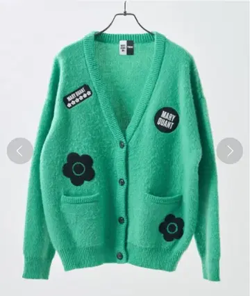 MARY QUANT/마리크 와펜 샤기 니트 가디건