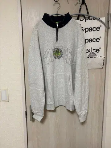 HUF 하프 지퍼 맨투맨 XL 그레이/네이비