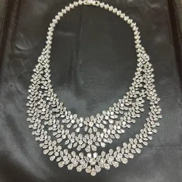 크리스탈 장식의 다층 목걸이