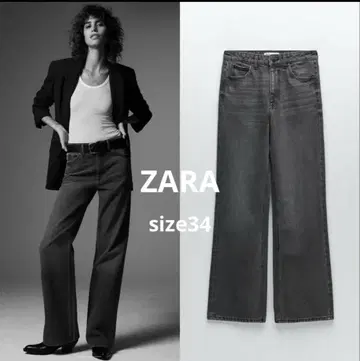 ZARA 90's 와이드 레그진 데님 34 사이즈