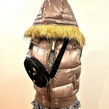 헤이세이 갸루 y2k 퍼 다운 베스트 그런지 다운 베스트 광택 opium