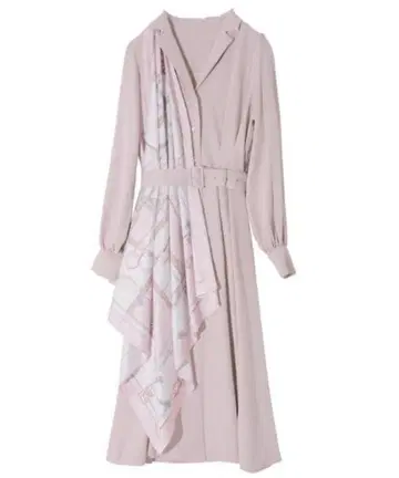 eimy istoire 핑크 셔츠 원피스 벨트 포함 스카프 포함