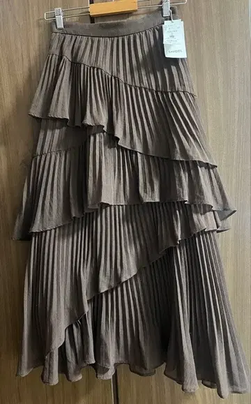 SNIDEL 플리츠 캉캉 스커트 브라운 1